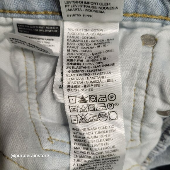 Levi's Jeans 31x32 Measures 30x31 Slim Fit 511 Light Wash Hipster Streetwear - Picture 5 of 12